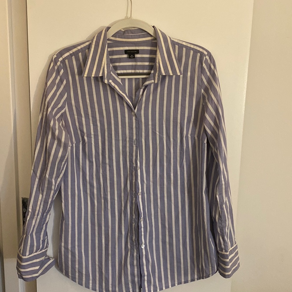 Striped Ann Taylor button up shirt Size 10